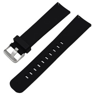 22mm Silicone Watch Strap – Black Pin Stripe Smartwatch Band
