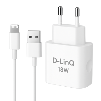 D-LinQ 18W Fast USB Wall Charger with Lightning Cable