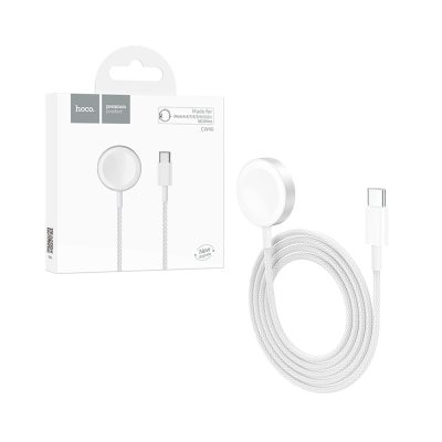 Hoco CW46 Magsafe Magnetic Braided iWatch Charger White