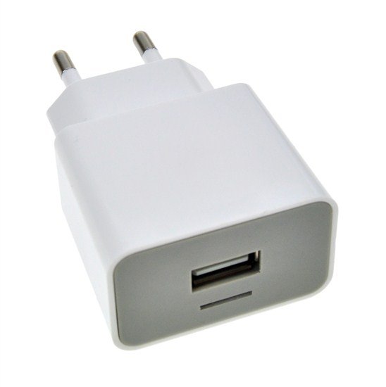 2.4A USB Wall Charger – EU Plug Fast Charging Adapter, White