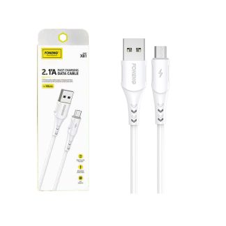 Foneng X81 Micro USB Data Cable – 2.1A Fast Charging, 1m White