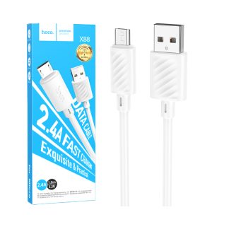 Hoco X88 Micro USB Cable – 2.4A Fast Charging, 1m White