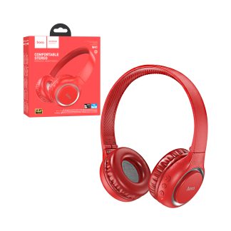 Hoco W41 Charm Bluetooth Headphones – Wireless Over-Ear Headset with Mic, Red