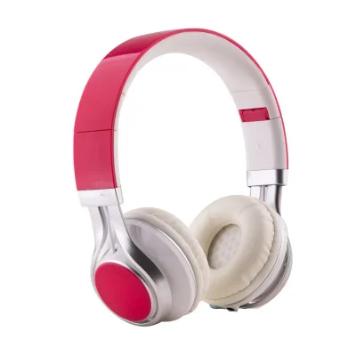 16 Stereo Earphones – Wired In-Ear Headset with Mic, Pink & White