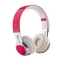 16 Stereo Earphones – Wired In-Ear Headset with Mic, Pink & White