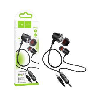 Hoco M107 Discoverer Wired Earphones with Microphone – 3.5mm, 1.2m, Black
