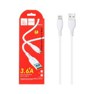Denmen D71L Lightning Cable 3.6A 1m – White