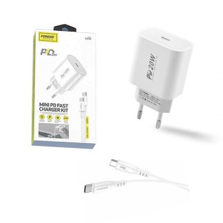 Foneng EU39 20W PD Fast Charger with Type-C to Type-C Cable – White
